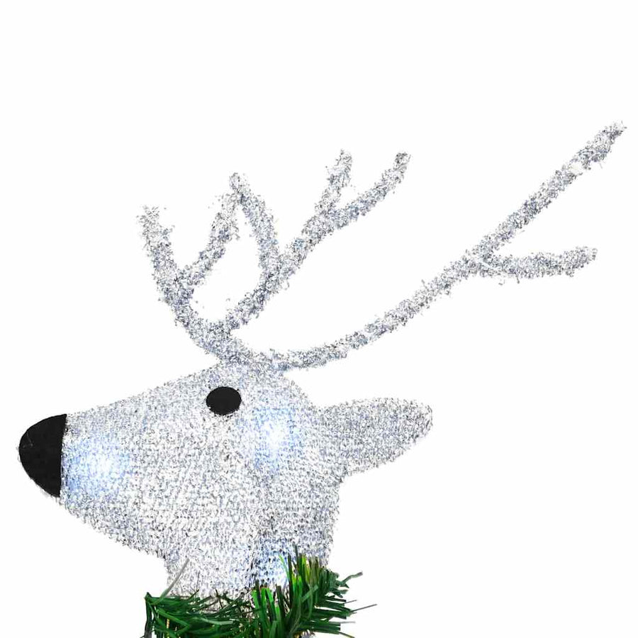 LED Reindeers 4 pcs Silver 45 x 19 x 65 cm Fabric