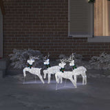 LED Reindeers 4 pcs Silver Fabric - Side View