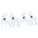 LED Reindeers 4 pcs Silver 45 x 19 x 65 cm Fabric