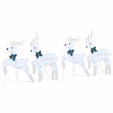 LED Reindeers 4 pcs Silver Fabric - Front View