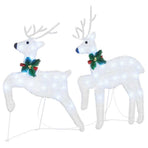 LED Reindeers 4 pcs Silver 45 x 19 x 65 cm Fabric