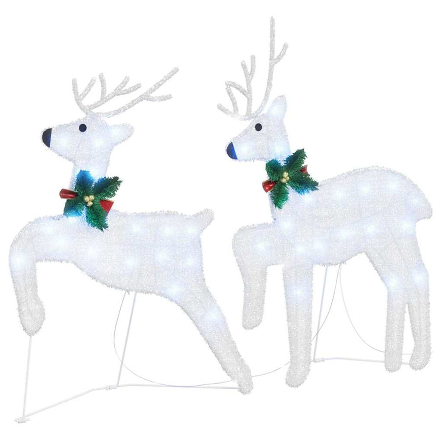 LED Reindeers 4 pcs Silver 45 x 19 x 65 cm Fabric