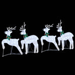 LED Reindeers 4 pcs Silver 45 x 19 x 65 cm Fabric