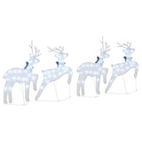 LED Reindeers 4 pcs Silver Fabric - Low Angle