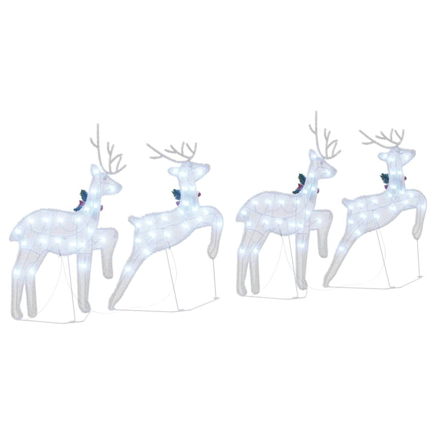 LED Reindeers 4 pcs Silver 45 x 19 x 65 cm Fabric