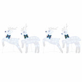 LED Reindeers 4 pcs Silver Fabric
