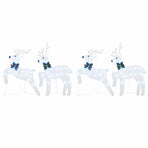 LED Reindeers 4 pcs Silver 45 x 19 x 65 cm Fabric