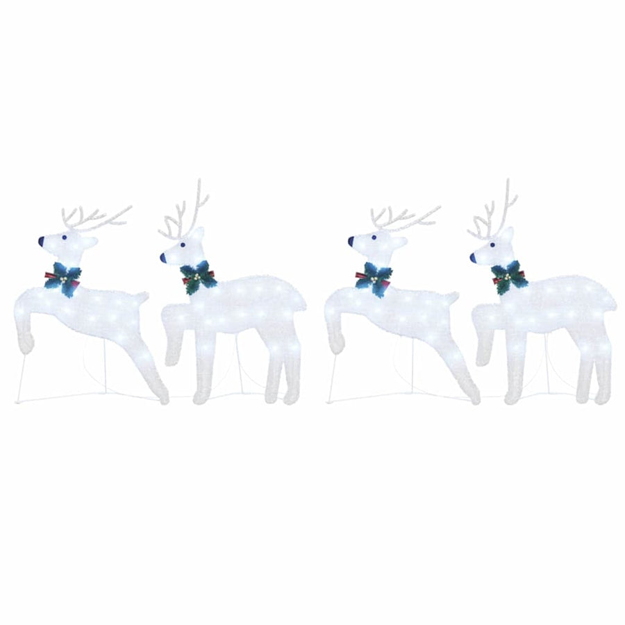 LED Reindeers 4 pcs Silver 45 x 19 x 65 cm Fabric