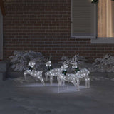 LED Reindeers 4 pcs White Fabric - Side View