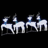LED Reindeers 4 pcs White Fabric - 45-Degree Angle