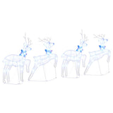 LED Reindeers 4 pcs White Fabric