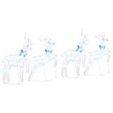 LED Reindeers 4 pcs White Fabric - Low Angle