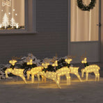 LED Reindeers 6 pcs Gold 45 x 19 x 65 cm Fabric