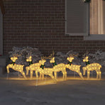 LED Reindeers 6 pcs Gold 45 x 19 x 65 cm Fabric