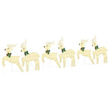 LED Reindeers 6 pcs Gold Fabric