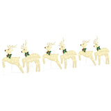 LED Reindeers 6 pcs Gold Fabric - Front View