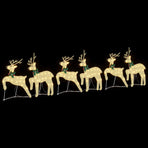 LED Reindeers 6 pcs Gold 45 x 19 x 65 cm Fabric