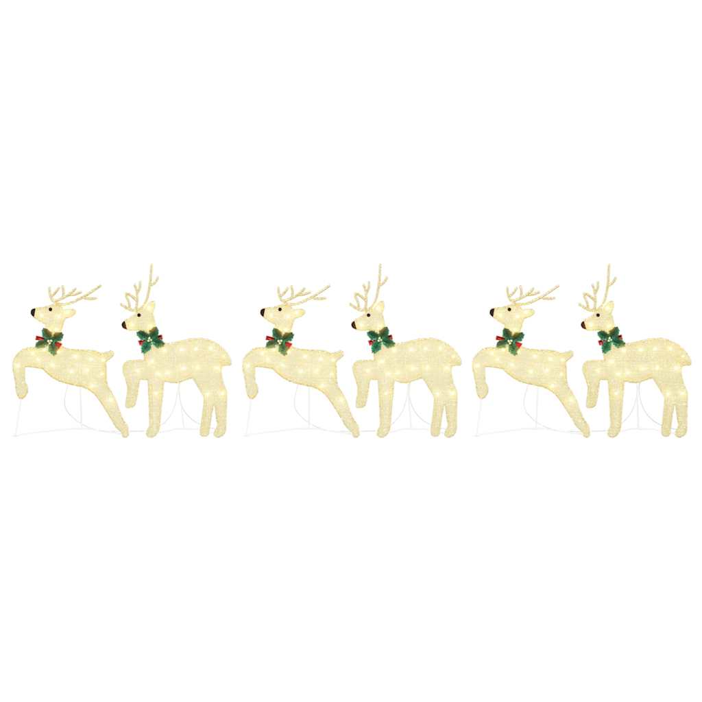 LED Reindeers 6 pcs Gold Fabric