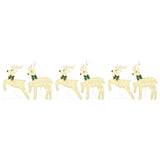 LED Reindeers 6 pcs Gold Fabric - Rear View