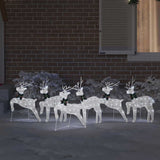 LED Reindeers 6 pcs Silver Fabric - Side View