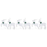 LED Reindeers 6 pcs Silver Fabric