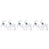 LED Reindeers 6 pcs Silver Fabric - Rear View