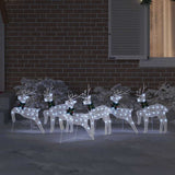 LED Reindeers 6 pcs White Fabric - Side View