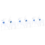 LED Reindeers 6 pcs White 45 x 19 x 65 cm Fabric