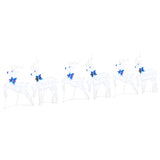LED Reindeers 6 pcs White Fabric - Front View