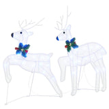 LED Reindeers 6 pcs White Fabric