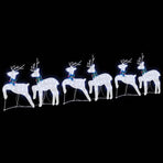 LED Reindeers 6 pcs White 45 x 19 x 65 cm Fabric