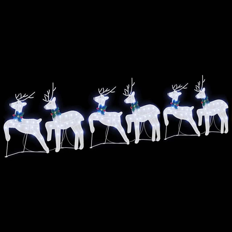 LED Reindeers 6 pcs White 45 x 19 x 65 cm Fabric