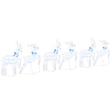 LED Reindeers 6 pcs White Fabric