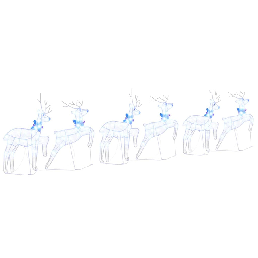 LED Reindeers 6 pcs White 45 x 19 x 65 cm Fabric