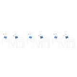 LED Reindeers 6 pcs White Fabric - Rear View