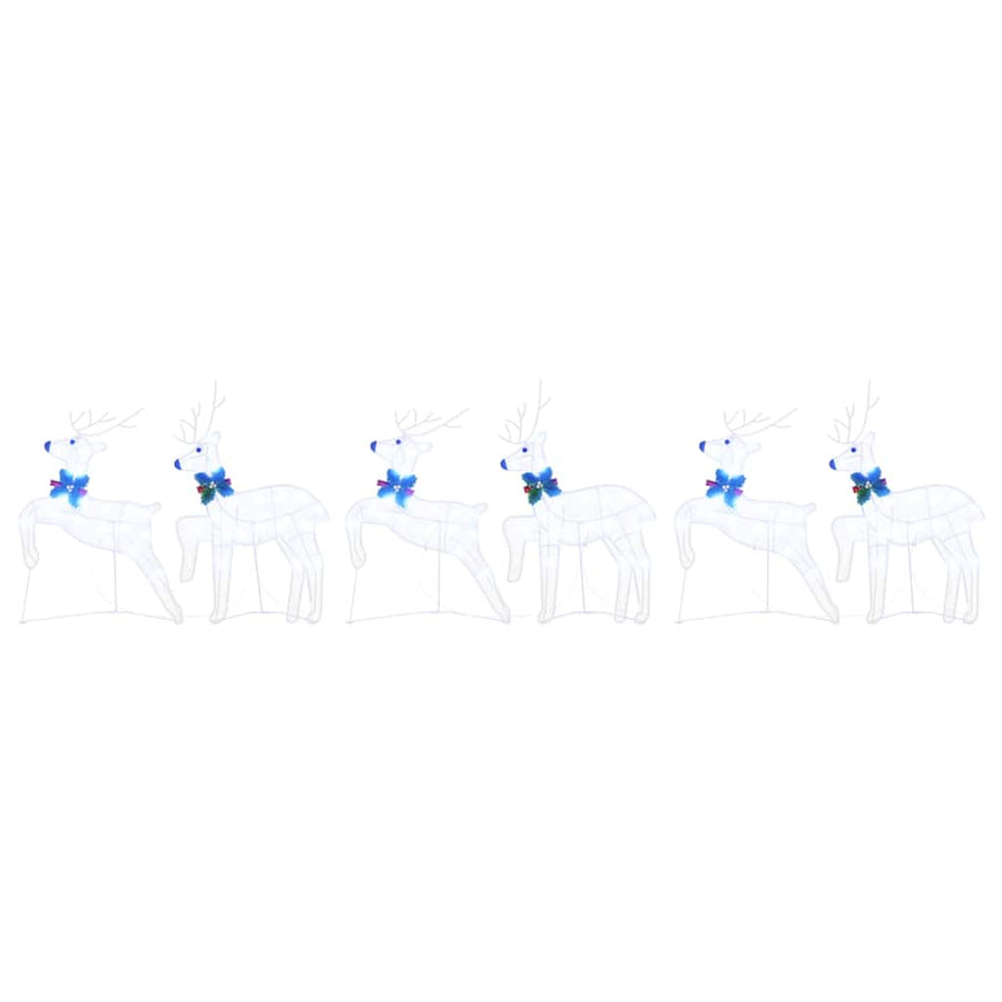 LED Reindeers 6 pcs White 45 x 19 x 65 cm Fabric