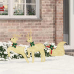LED Reindeers 3 pcs Warm White 43 x 18 x 66 cm Fabric