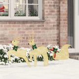 LED Reindeers 3 pcs Warm White Fabric
