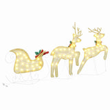 LED Reindeers 3 pcs Warm White Fabric - Close-Up Angle