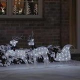 LED Reindeers 3 pcs Cold White Fabric