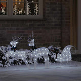 LED Reindeers 3 pcs Cold White Fabric - Side View