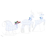 LED Reindeers 3 pcs Cold White Fabric
