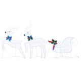 LED Reindeers 3 pcs Cold White Fabric - Top-Down View