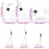 LED Reindeers 3 pcs Cold White Fabric - Extra Image