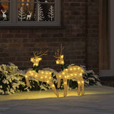 LED Reindeers 2 pcs Warm White Fabric - Side View