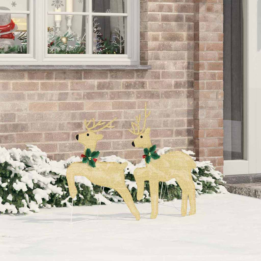 LED Reindeers 2 pcs Warm White 45 x 19 x 65 cm Fabric