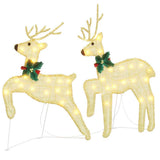 LED Reindeers 2 pcs Warm White Fabric - Front View