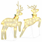 LED Reindeers 2 pcs Warm White Fabric - Close-Up Angle