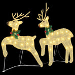LED Reindeers 2 pcs Warm White 45 x 19 x 65 cm Fabric