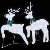 LED Reindeers 2 pcs Cold White Fabric - 45-Degree Angle
